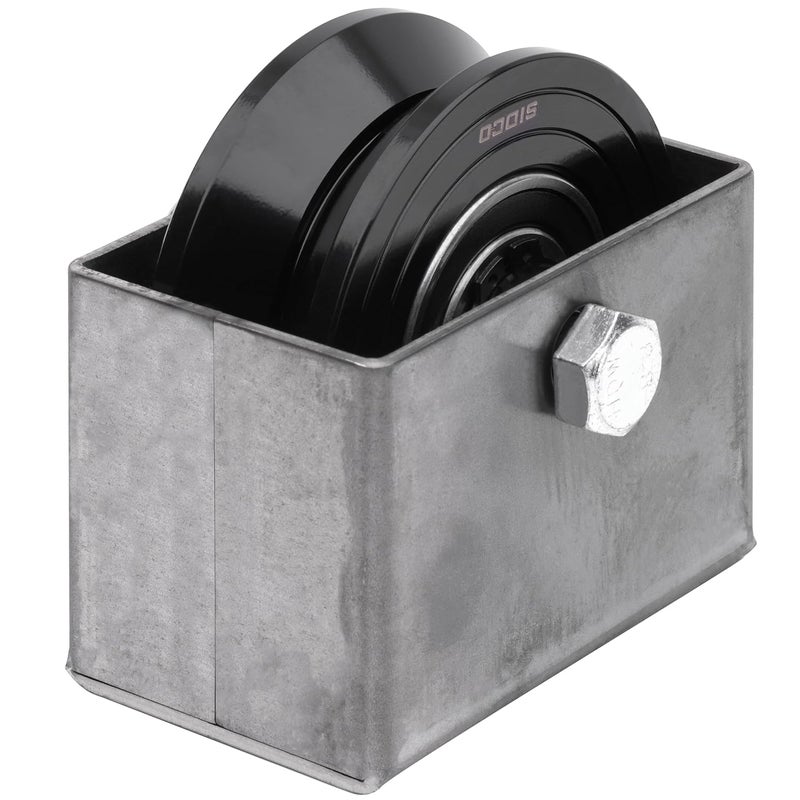 Sidco Supply 3.5" Inch V-Groove Wheel - Solid Steel - Sliding Gate Wheel – Heavy Duty –Track Wheel - Metal Gate Wheel - Inverted V Shape Wheel for Slide Gates with Bolt and Weldable Wheel Box - Image 1